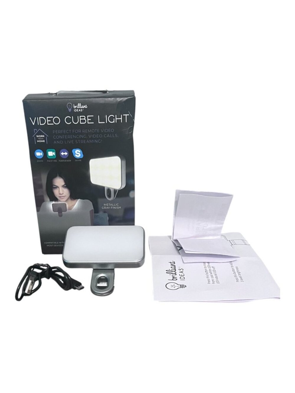Brilliant Ideas Video Cube Light Remote Video Calls Streaming New Open Box